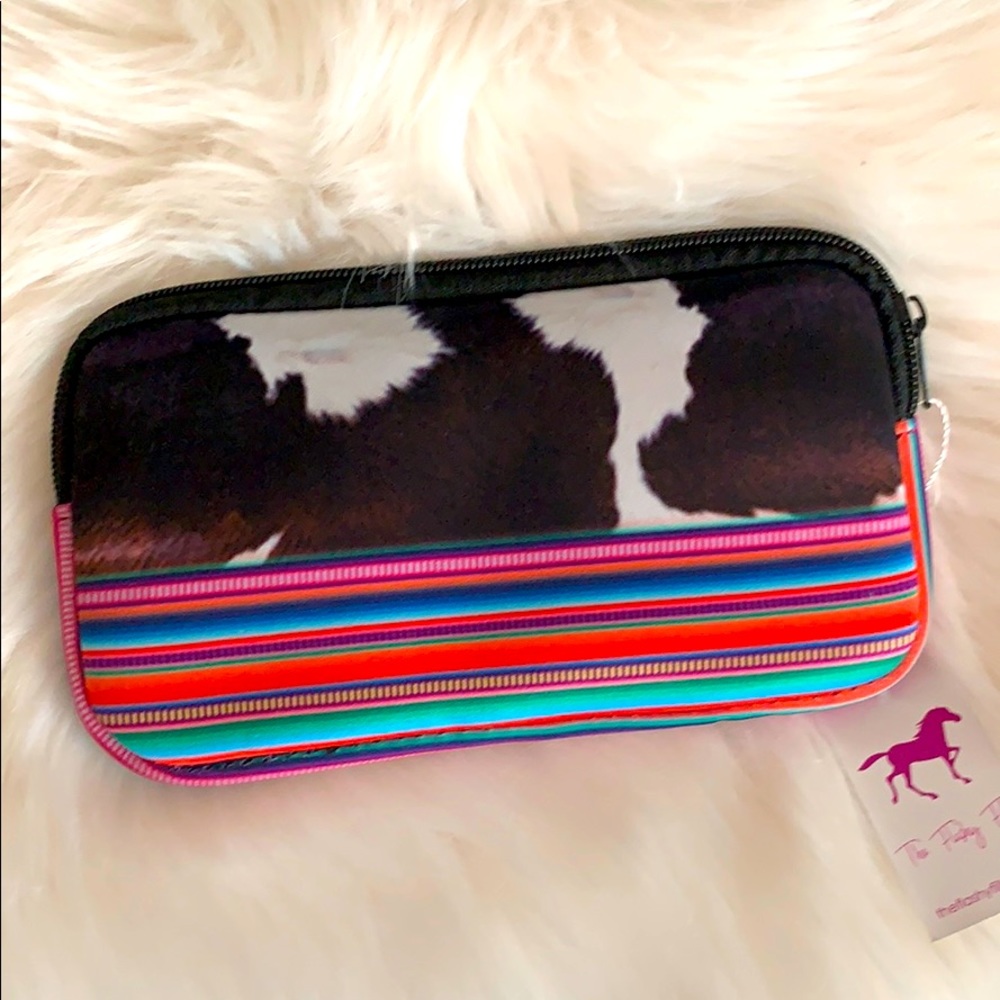 Small cow and serape makeup bag